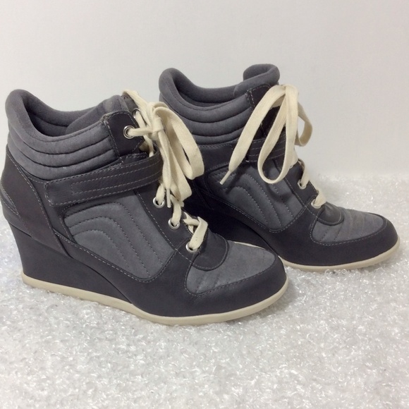 Wedge Ankle Tie Shoe Boot Sz 8 - Picture 4 of 13